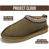 image:image100 Genuine Leather Womens Slippers FurLined Shearling Slippers for WomenOlive