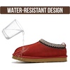 image:image100 Genuine Leather Womens Slippers FurLined Shearling Slippers for WomenRed