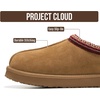image:image100 Genuine Leather Womens Slippers FurLined Shearling Slippers for WomenRusset Suede