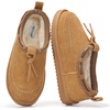 image:image100 Genuine Leather Slip On Slippers for Women  Fall Womens SlippersChestnut Suede