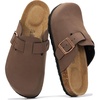 image:image100 Genuine Leather Slipon Footbed Clogs for Women  Fall Shoes for WomenTan Leather