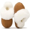image:imageProject Cloud 100 Genuine Leather Fuzzy Kids Slippers  Clogs for KidsChestnut Suede