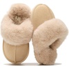 image:imageProject Cloud 100 Genuine Leather Fuzzy Kids Slippers  Clogs for KidsSand Suede