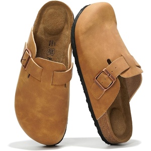 image:image100 Genuine Leather Slipon Footbed Clogs for Women  Fall Shoes for WomenChestnut