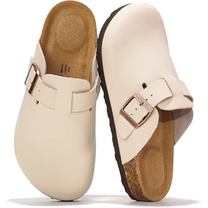 image:image100 Genuine Leather Slipon Footbed Clogs for Women  Fall Shoes for WomenOffwhite