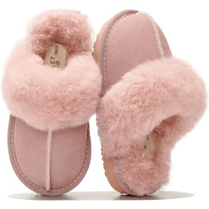 image:imageProject Cloud 100 Genuine Leather Fuzzy Kids Slippers  Clogs for KidsBlush Suede