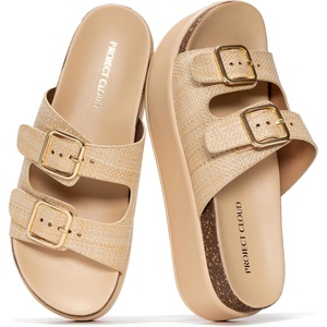 image:imageProject Cloud Lightweight Platform Wedge Sandals for Women 2026Beige Raffia