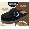 image:image100 Genuine Leather Girls Clogs  Non Slip MulesBlack Suede