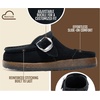 image:image100 Genuine Leather Girls Clogs  Non Slip MulesBlack Suede