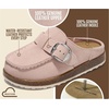 image:image100 Genuine Leather Girls Clogs  Non Slip MulesLight Pink Suede