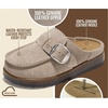 image:image100 Genuine Leather Girls Clogs  Non Slip MulesTaupe Suede