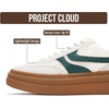 image:imagePlatform Sneakers for Women Footwear  Lightweight Laceup Shoes for WomenWhitegreen Stripe