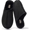 image:imageMens Slippers 100 Genuine Leather Genuine Shearling House Slippers for MenBlack Scuff