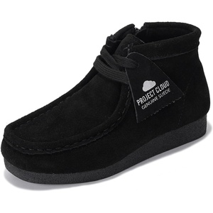 image:image100 Genuine Leather Chukka Boots For Kids Kids Shoes With Gum Rubber SoleBlack Suede
