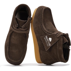 image:image100 Genuine Leather Chukka Boots For Kids Kids Shoes With Gum Rubber SoleDark Choco Brown Suede