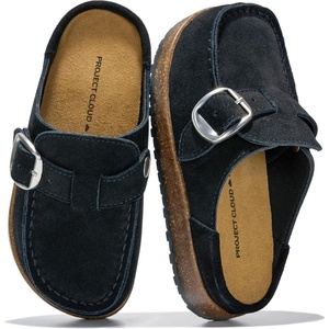 image:image100 Genuine Leather Girls Clogs  Non Slip MulesBlack Suede