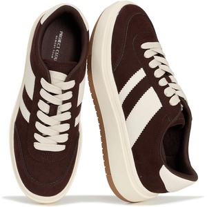 image:imageFashion Platform Sneakers for Women Footwear  Laceup Womens ShoesChocolate