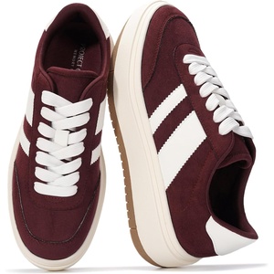 image:imageFashion Platform Sneakers for Women Footwear  Laceup Womens ShoesMaroon