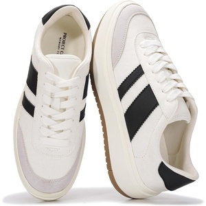 image:imageFashion Platform Sneakers for Women Footwear  Laceup Womens ShoesWhiteblack Stripes