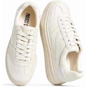 image:imagePlatform Sneakers for Women Footwear  Lightweight Laceup Shoes for WomenPure White