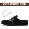 image:image100 Genuine Leather Moccasin Style Clogs for Women  Fall Shoes for WomenBlack Suede