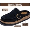 image:image100 Genuine Leather Moccasin Style Clogs for Women  Fall Shoes for WomenBlack Suede With Gold
