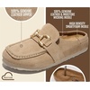 image:image100 Genuine Leather Moccasin Style Clogs for Women  Fall Shoes for WomenBone Suede  Holly