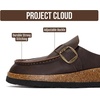 image:image100 Genuine Leather Moccasin Style Clogs for Women  Fall Shoes for WomenBrown Distressed