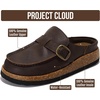 image:image100 Genuine Leather Moccasin Style Clogs for Women  Fall Shoes for WomenBrown Distressed