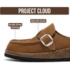 image:image100 Genuine Leather Moccasin Style Clogs for Women  Fall Shoes for WomenChestnut