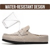 image:image100 Genuine Leather Moccasin Style Clogs for Women  Fall Shoes for WomenGrey Suede