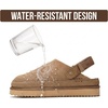 image:image100 Genuine Leather Platform Mule Clogs for Women  Fall Shoes for WomenKhaki Suede