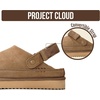 image:image100 Genuine Leather Platform Mule Clogs for Women  Fall Shoes for WomenKhaki Suede
