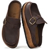 image:image100 Genuine Leather Moccasin Style Clogs for Women  Fall Shoes for WomenBrown Distressed