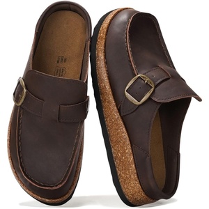 image:image100 Genuine Leather Moccasin Style Clogs for Women  Fall Shoes for WomenBrown Distressed