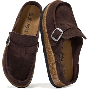 image:image100 Genuine Leather Moccasin Style Clogs for Women  Fall Shoes for WomenCoffee Suede  Carline