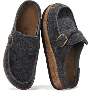 image:image100 Genuine Leather Moccasin Style Clogs for Women  Fall Shoes for WomenDark Grey Flannel