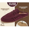 image:image100 Genuine Leather Penny Loafers for Women Mule FootwearBurgundy Suede