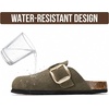 image:image100 Genuine Leather Clogs for Women Footwear  Fall Shoes for WomenOlive
