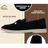 image:image100 Genuine Leather Loafers for Women Slipon Moccasins Womens LoafersBlack Suede