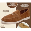 image:image100 Genuine Leather Loafers for Women Slipon Moccasins Womens LoafersBrown Suede
