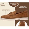 image:image100 Genuine Leather Loafers for Women Slipon Moccasins Womens LoafersBrown Suede