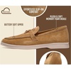 image:image100 Genuine Leather Loafers for Women Slipon Moccasins Womens LoafersChestnut Suede