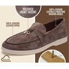 image:image100 Genuine Leather Loafers for Women Slipon Moccasins Womens LoafersChocolate Suede
