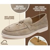 image:image100 Genuine Leather Loafers for Women Slipon Moccasins Womens LoafersDark Taupe Suede
