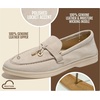 image:image100 Genuine Leather Loafers for Women Slipon Moccasins Womens LoafersLight Sand Suede