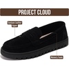 image:image100 Genuine Leather Slipon Loafers for Women Casual Moccasins Women ShoesBlack Mono