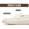 image:image100 Genuine Leather Slipon Loafers for Women Casual Moccasins Women ShoesIvory