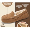 image:image100 Genuine Leather Womens Slippers Comfortable Warm Slippers for WomenChestnut