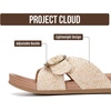 image:imageProject Cloud Genuine Suede Adjustable Buckle Slides for Women FootwearNatural Raffia